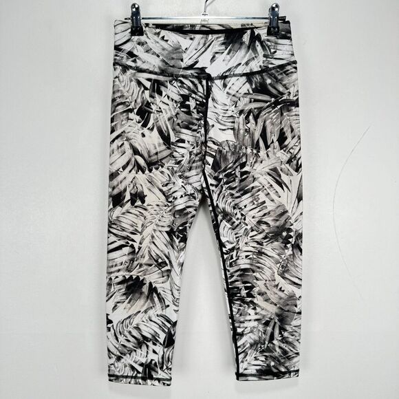 Prana Pants - Prana Cropped Leggings Women Small White Back Floral Stretch Wicking Made in USA